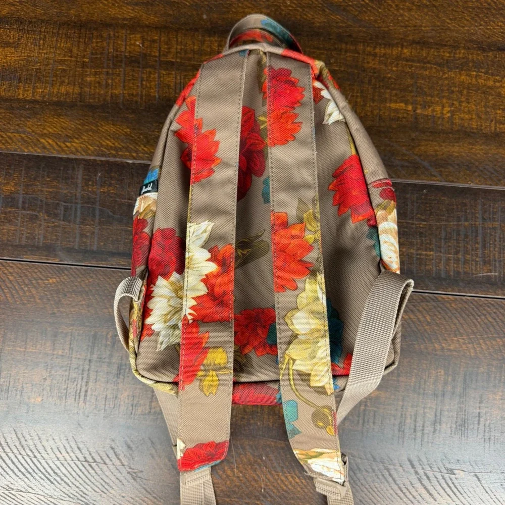 Herschel Nova Mini Backpack Brown Floral OS Canvas Boho School Travel Bag